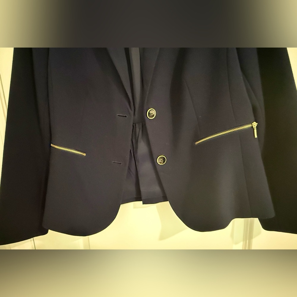 Talbots Navy Two-Button, Tailored Blazer - Picture 3 of 8